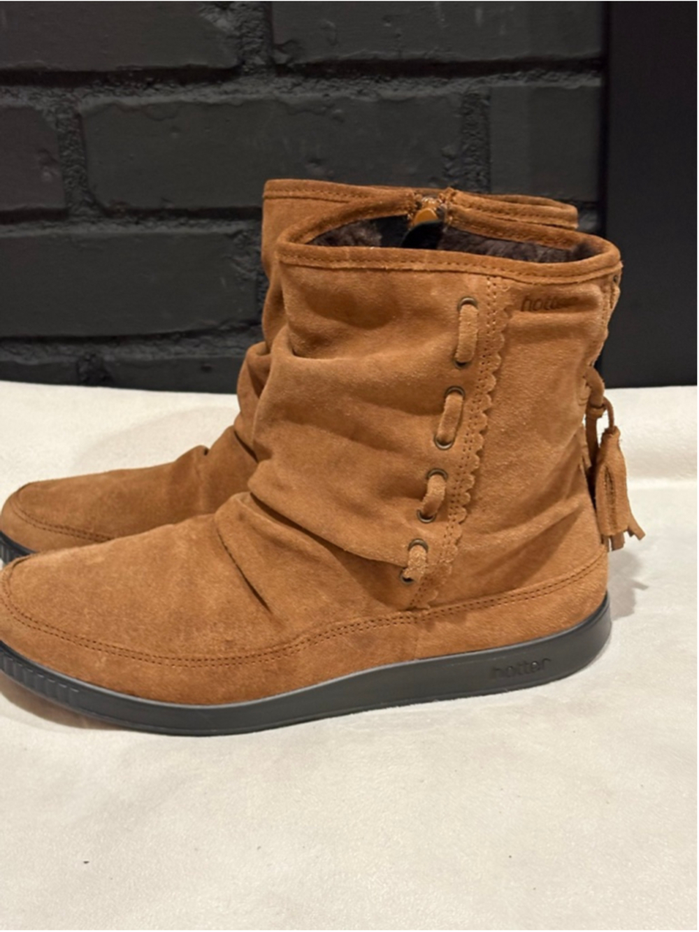 Women's Hotter Brown Suede Ankle Boots & Booties Size 7 - Picture 3 of 10